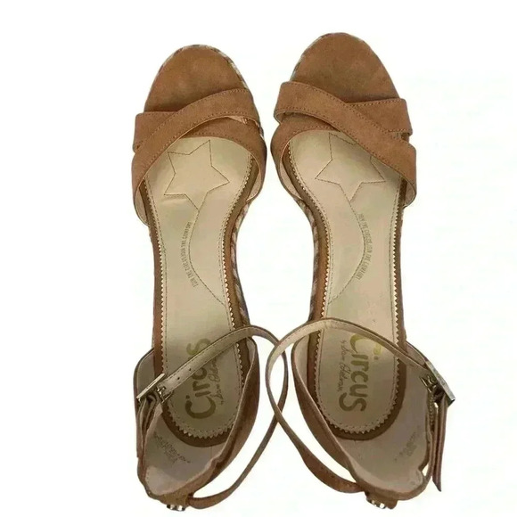 Circus by Sam Edelman Espadrille Sandals Brown Criss-Cross Ankle Size 8.5 - Picture 8 of 14